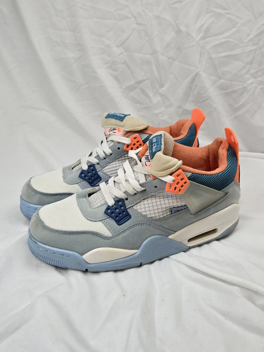 Union LA x Air Jordan 4 Mens Shoes Retro Blue Gray Orange DC9533-802 Size 10